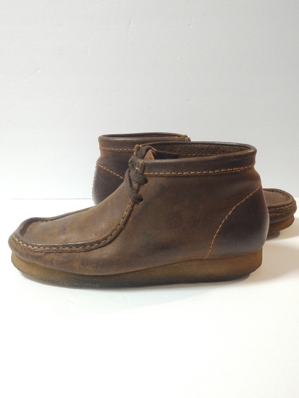 Clarks Wallabee Brown Beeswax Leather Chukka Boots Size 9M